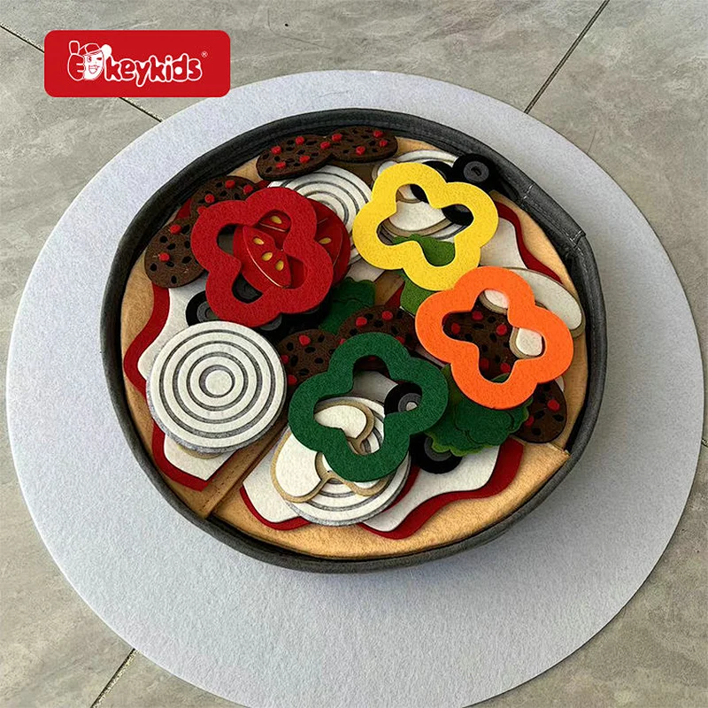 Customize Kitchen Pretend Play Food Set Soft Felt Hamburger Toy For Kids W10D702